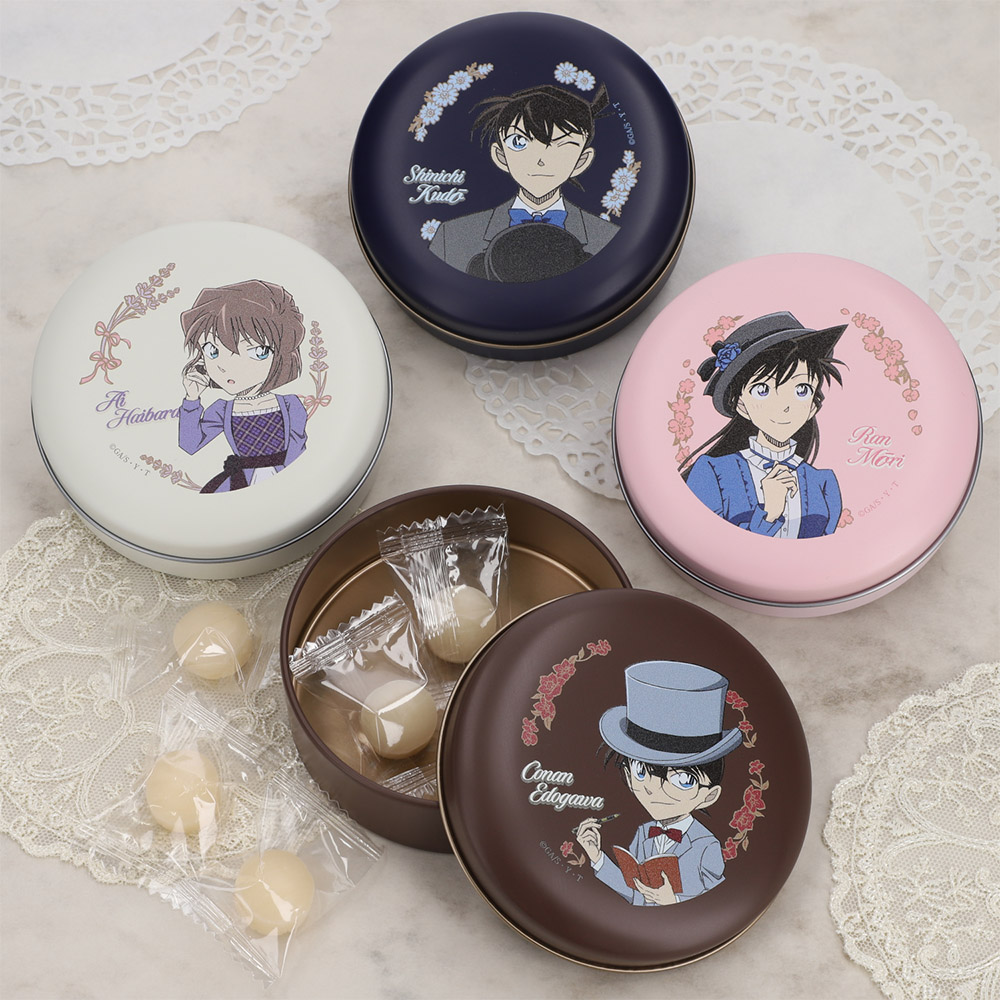 名探偵コナンプラザ アンティーク キャンディ缶 工藤新一 はちみつレモン味