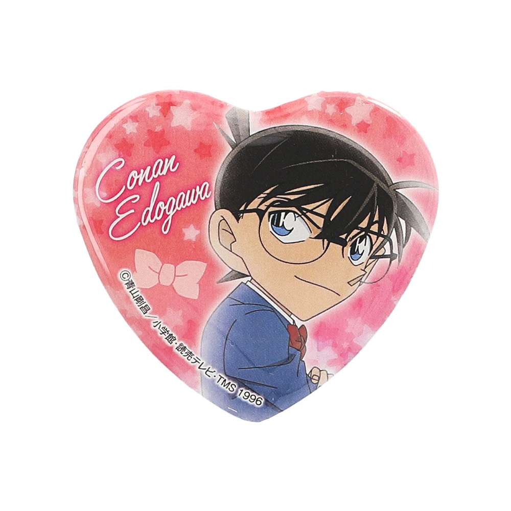 名探偵コナンプラザ ハート型缶バッジ 江戸川コナン 名探偵コナンプラザ 公式オンライン会場