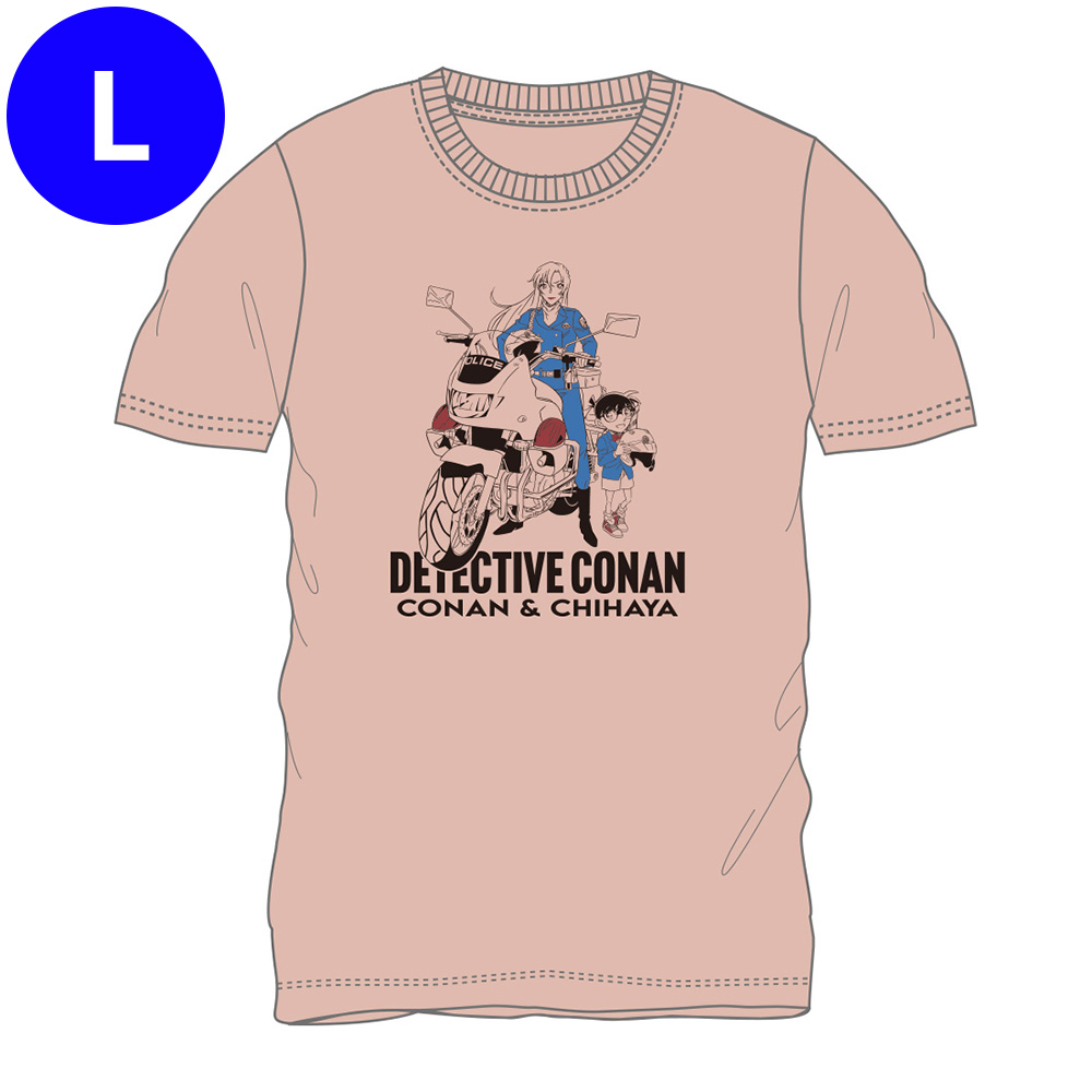 名探偵コナン 千速 白バイ柄Tシャツ オフホワイト M